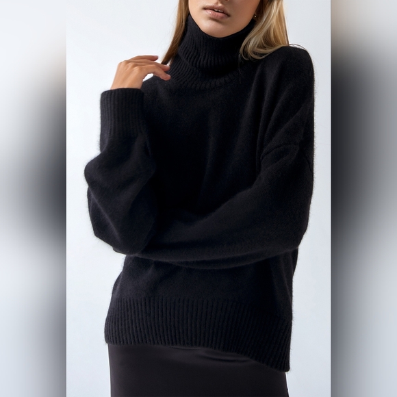 Basic Bae Turtleneck Dropped Shoulder Long Sleeve Sweater - Picture 3 of 6